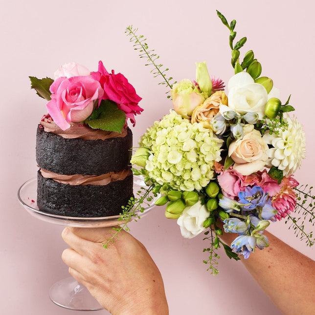 Mother's Day Cake & Blooms Gift Box